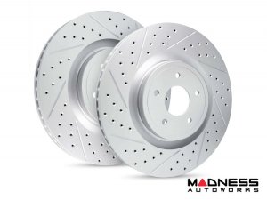Jaguar F-TYPE Brake Rotors - GEOMET - Drilled + Slotted - Front - 2.0L